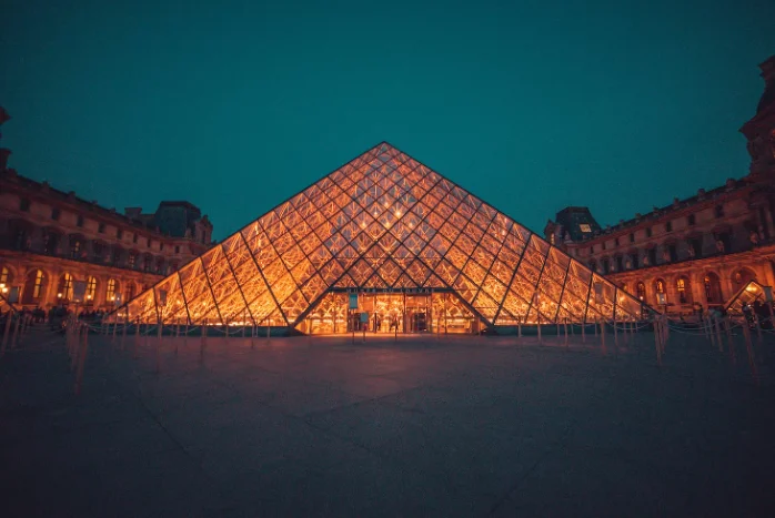 Night View of Louvre Museum