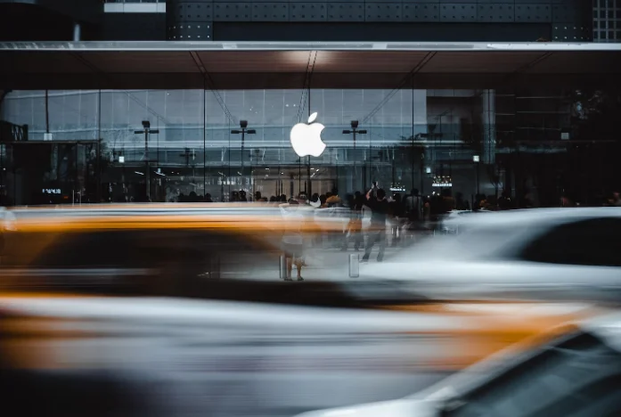 Iconic Apple store withe Logo View