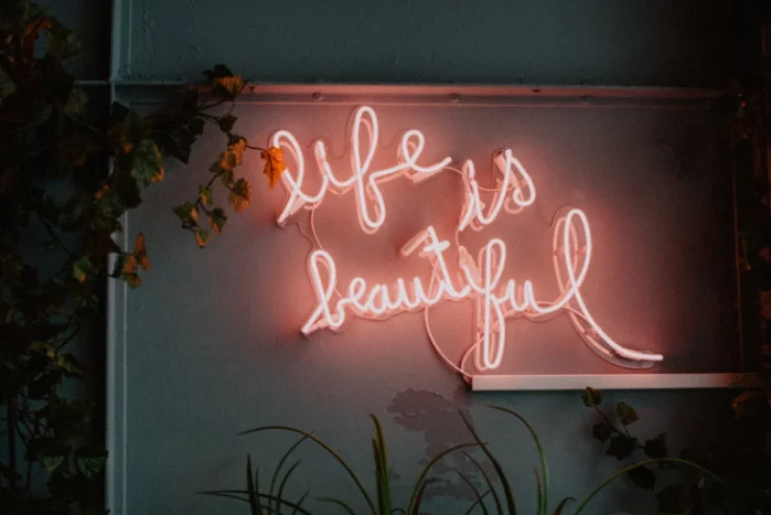 Neon Pink Sign of Life is beautiful