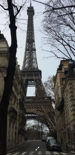 The Eiffel tower from  close street